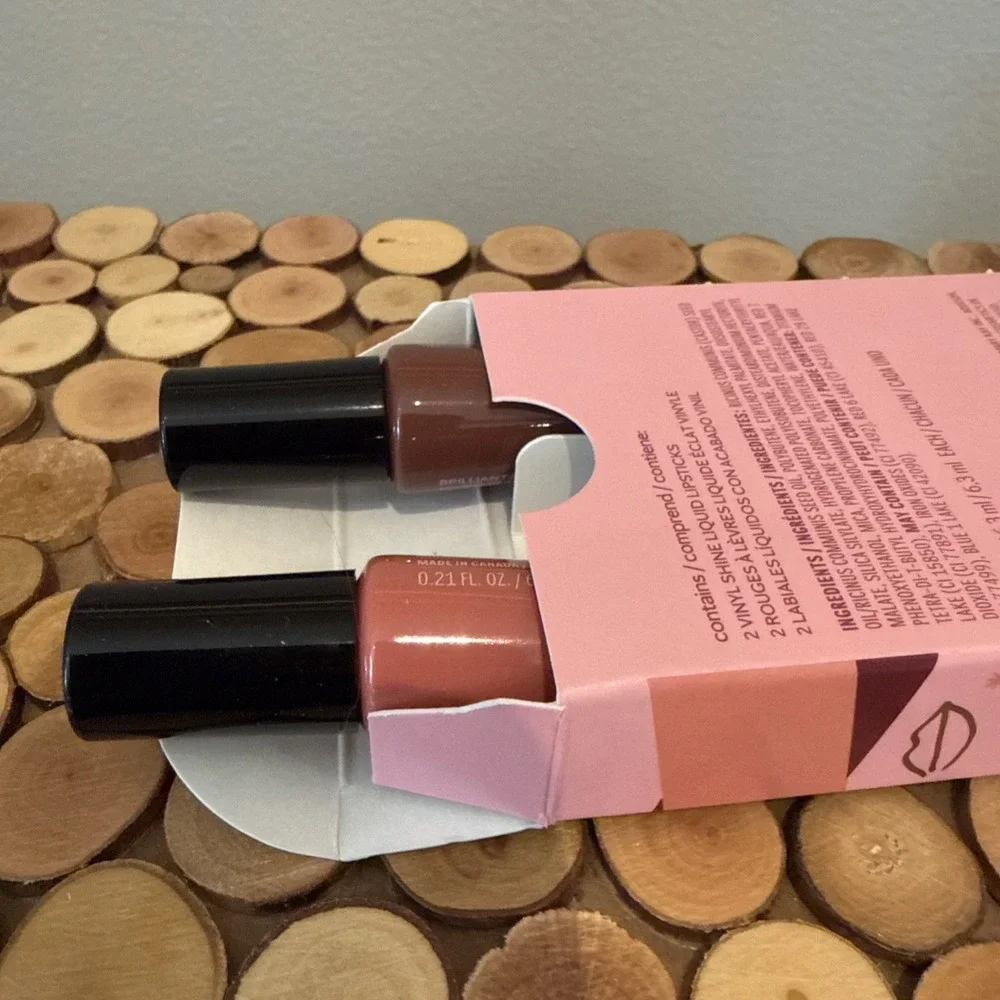 Mary‎ Kay Vinyl Shine Liquid Lip Set GLOWING NEUTRAL & BRILLIANT BROWN